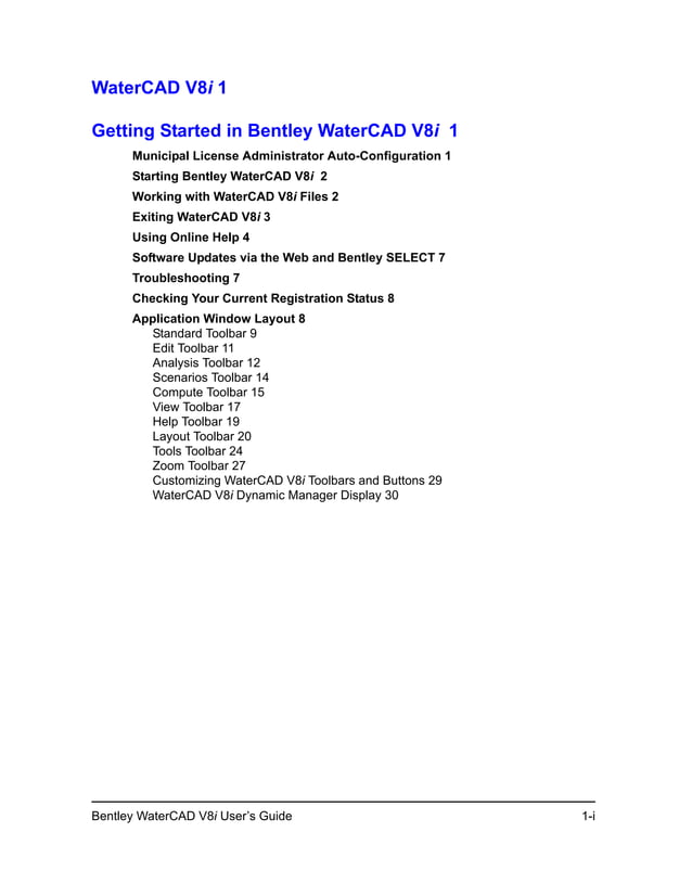 Watercad Examples Water cad v8i user's guide | PDF