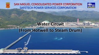SAN MIGUEL CONSOLIDATED POWER CORPORATION
SAFETECH POWER SERVICES CORPORATION
Water Circuit
(From Hotwell to Steam Drum)
 
