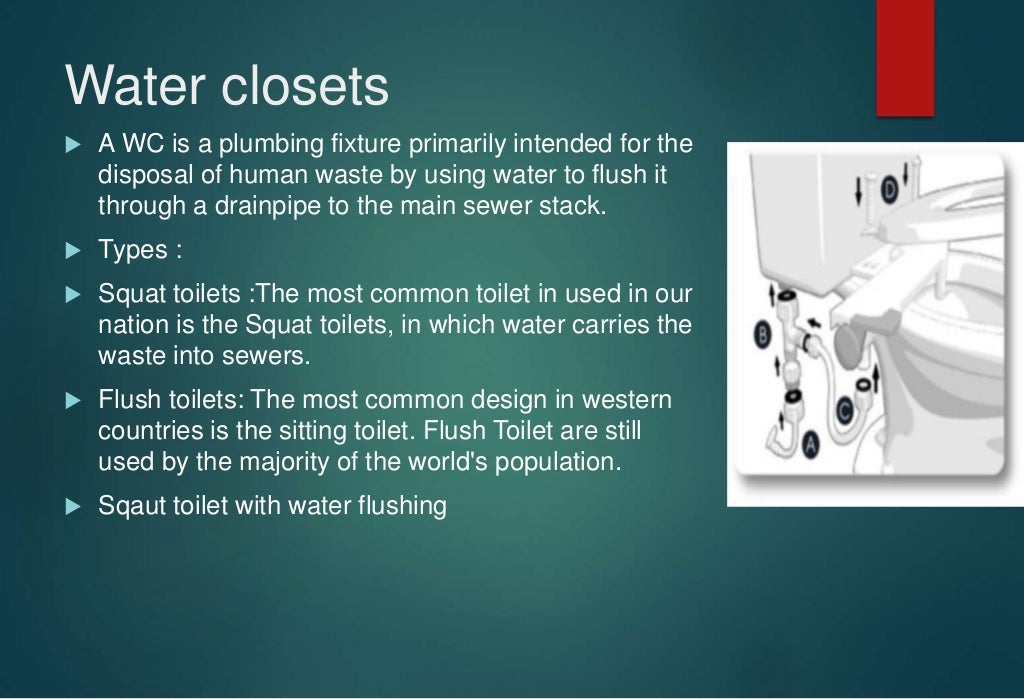 Water closets and urinals