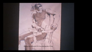 Shading with the brush on a line drawing after it’s dry 
 