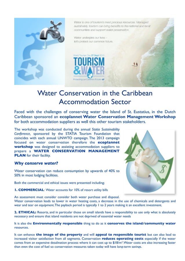 Curated visual reference: Fresh Look at Water Conservation Management Planning Workshop Tourist Accommodation