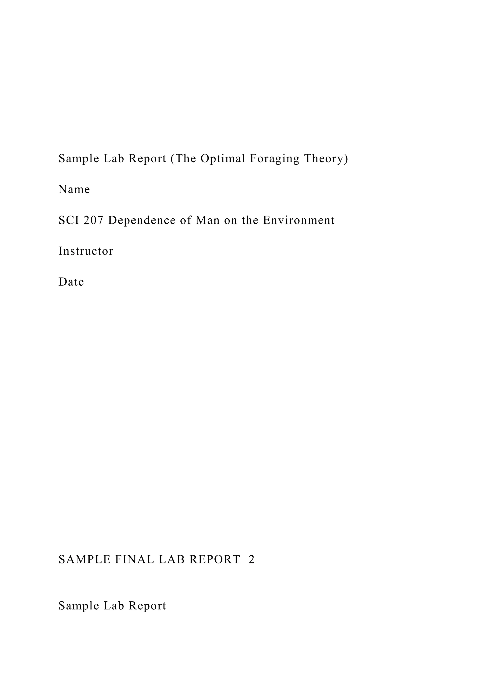 sci 207 final lab report