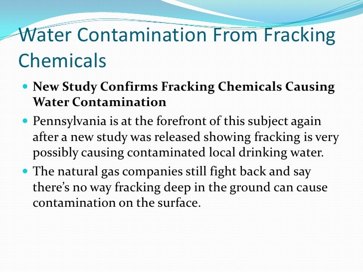 Water contamination from fracking chemicals