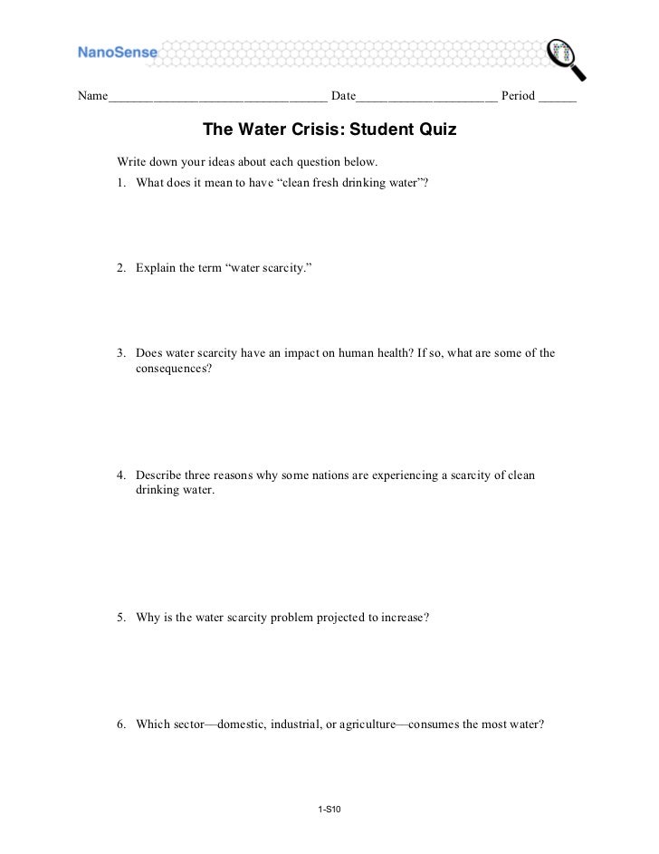 research questions for water crisis