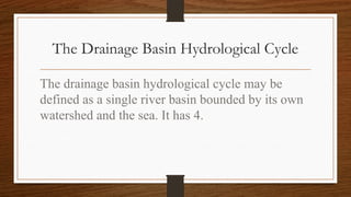 Comprehensive Overview of the Hydrological Cycle and Drainage Basin ...