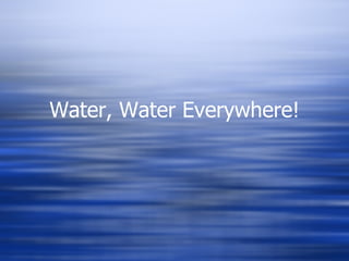 Water, Water Everywhere! 