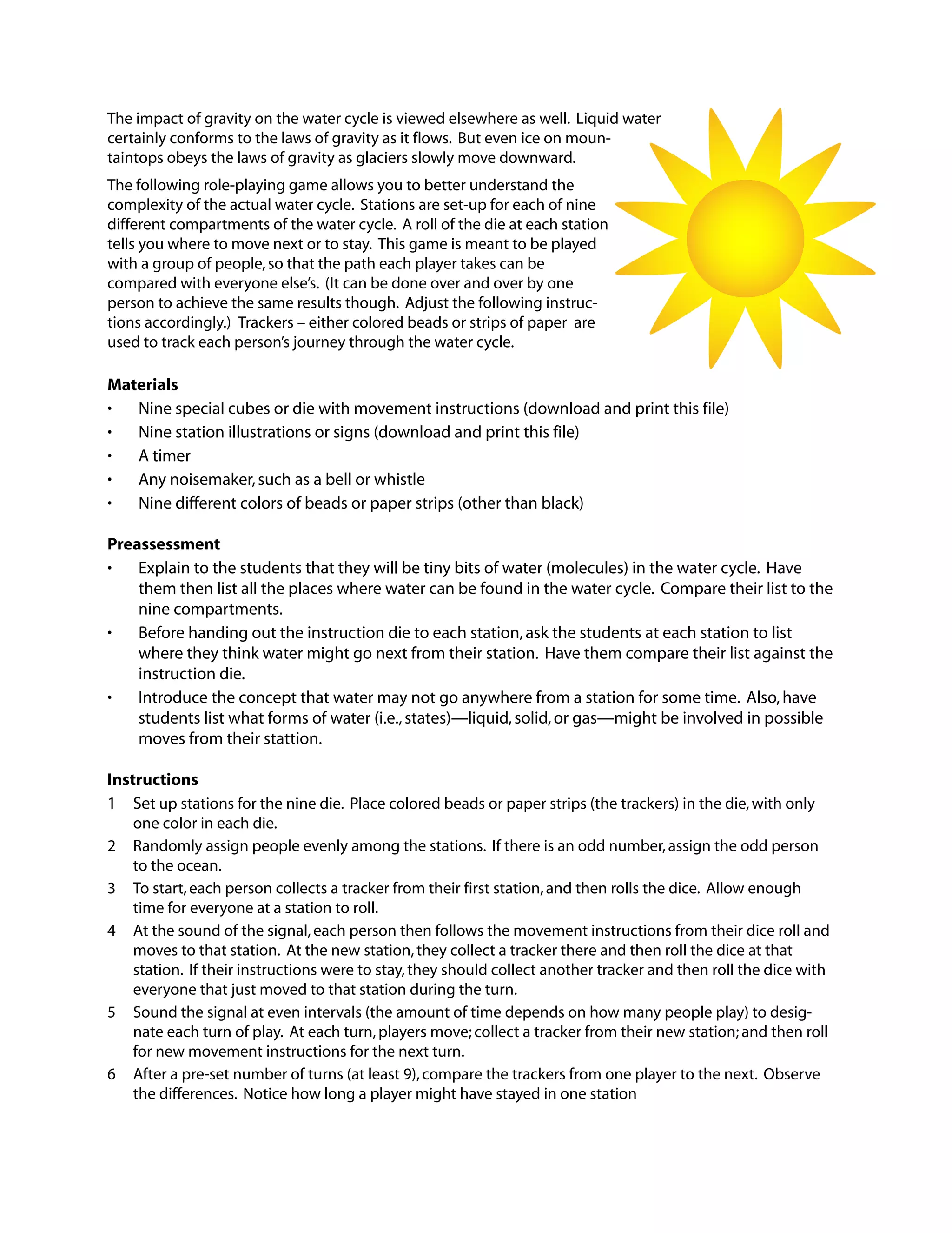 Water cycle instructions | PDF