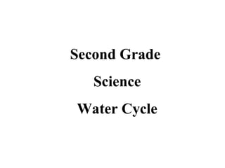 Second Grade
Science
Water Cycle
 