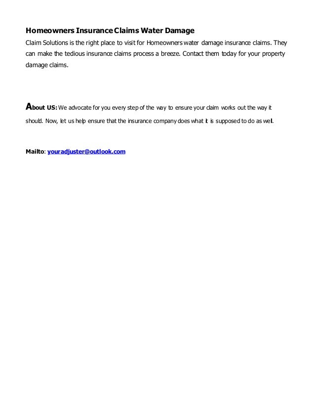 Water Damage Insurance Claim