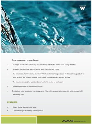 Steam Distillation Processing Unit Water distillation unit quartz | PDF