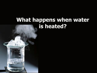 What happens when water
is heated?
 