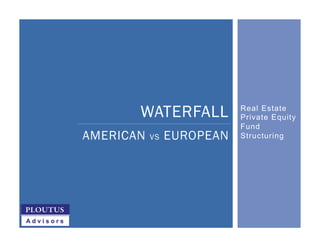 Real Estate
Private Equity
Fund
Structuring
WATERFALL
AMERICAN VS EUROPEAN
 
