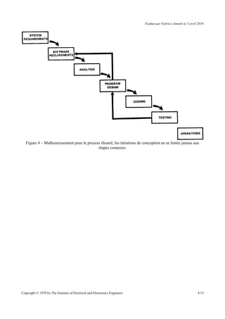 Traduit par Fabrice Aimetti le 5 avril 2010
Figure 4 – Malheureusement pour le process illustré, les itérations de conception ne se limite jamais aux
étapes connexes.
Copyright © 1970 by The Institute of Electrical and Electronics Engineers 4/13
 