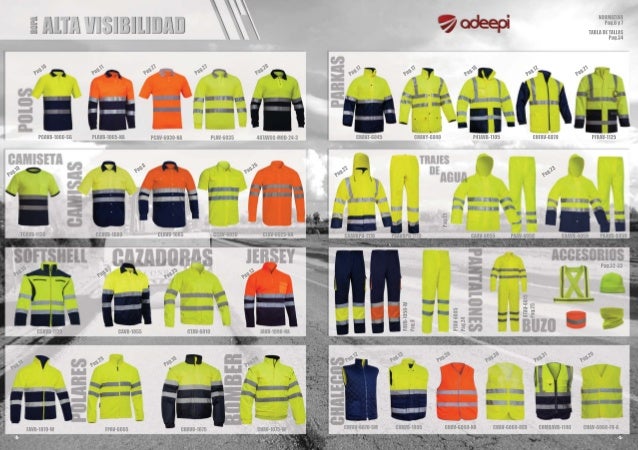 Waterfire catálogo ropa de trabajo alta visibilidad ADEEPI