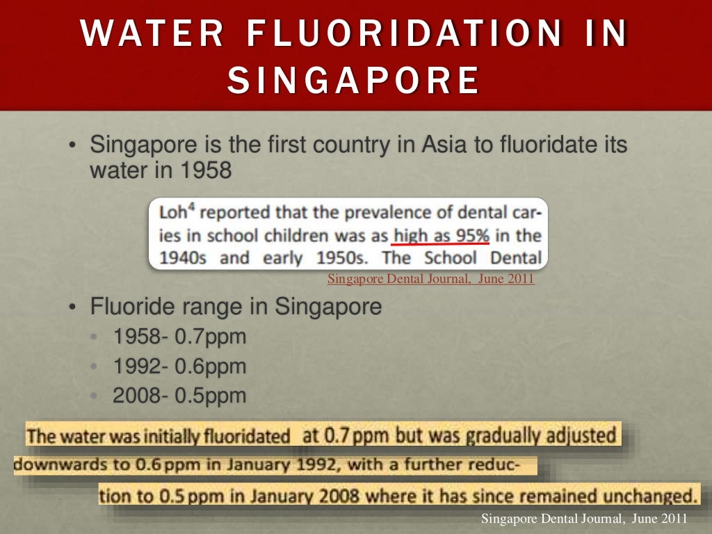 Water fluoridation in singapore