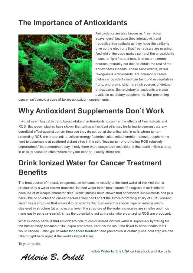 How it is possible to use Water for Cancer treatment