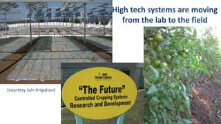 High tech systems are moving 
from the lab to the field 
(courtesy Jain Irrigation) 
 