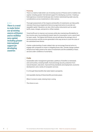 water for prosperity and peace - World Water Development Report 2024. | PDF