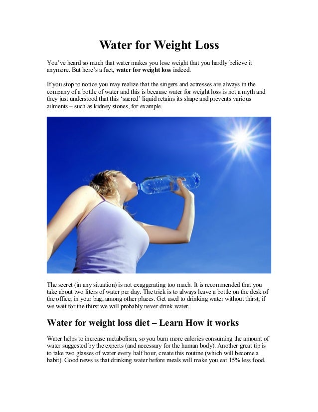 Water For Weight Loss