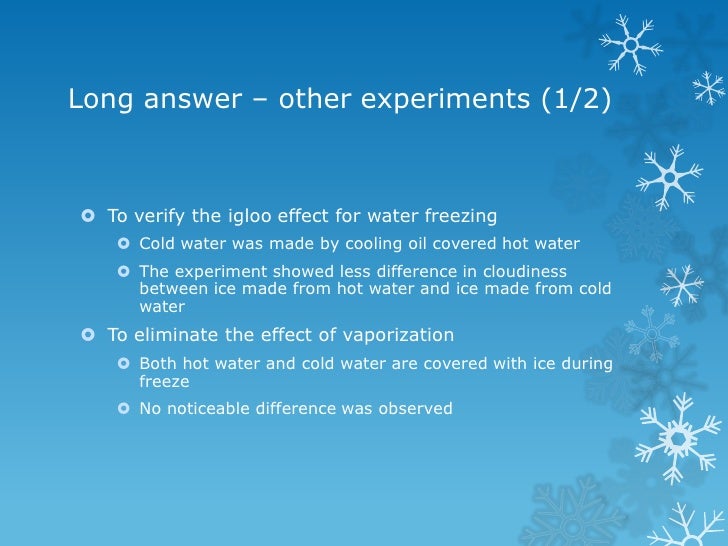 Why and how hot water freezes faster than cold water