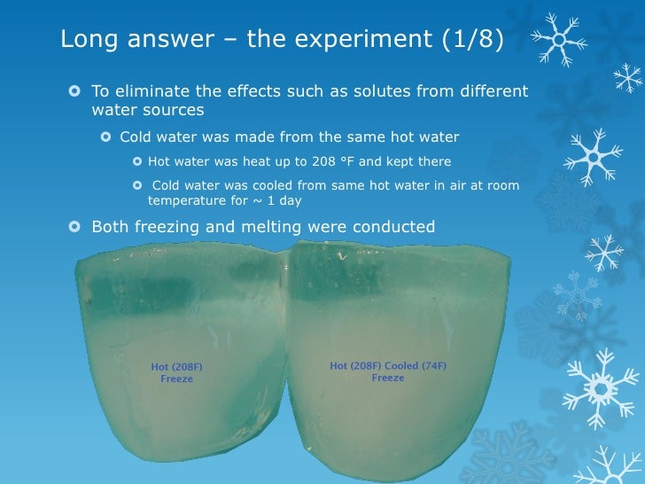 Why and how hot water freezes faster than cold water