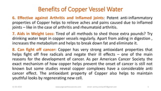 Water from copper vessels
