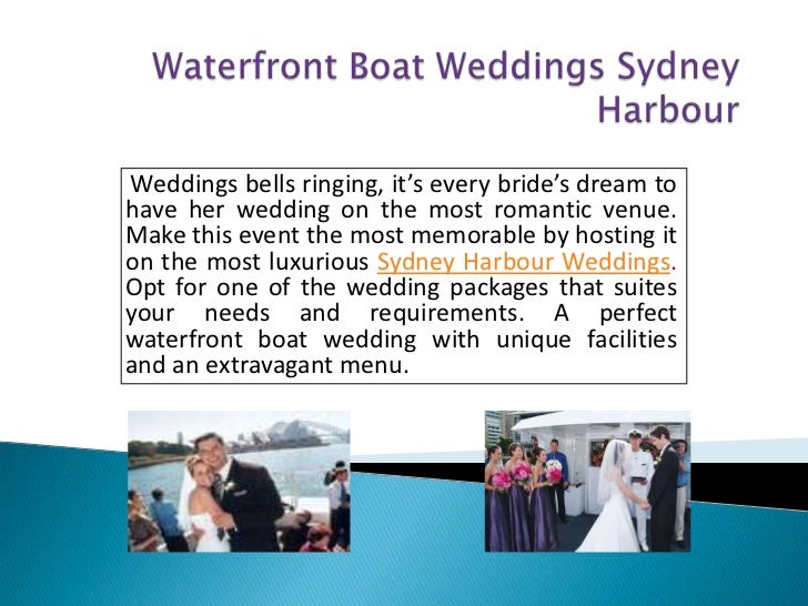 Waterfront Boat Weddings Sydney Harbour