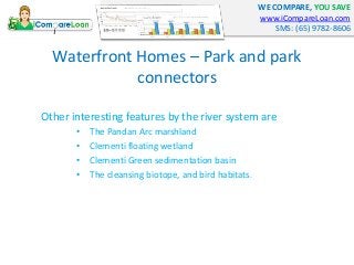 WE COMPARE, YOU SAVE
www.iCompareLoan.com
SMS: (65) 9782-8606
Waterfront Homes – Park and park
connectors
Other interestin...