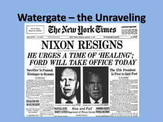 Watergate – the Unraveling
 