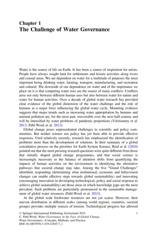 Water Governance in the Face of Global Change: Concepts, Methods, and ...