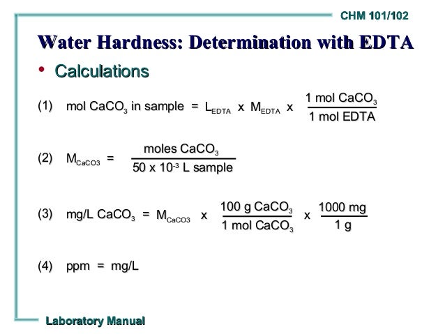 determination of hardness of water Chm 113l-5 determination of hardness of water of several local sources objective: you will determine the hardness of water using two different methods, edta titration, and. determination of hardness of water Chm 113l-5 determination of hardness of water of several local sources objective: you will determine the hardness of water using two different methods, edta titration, and.