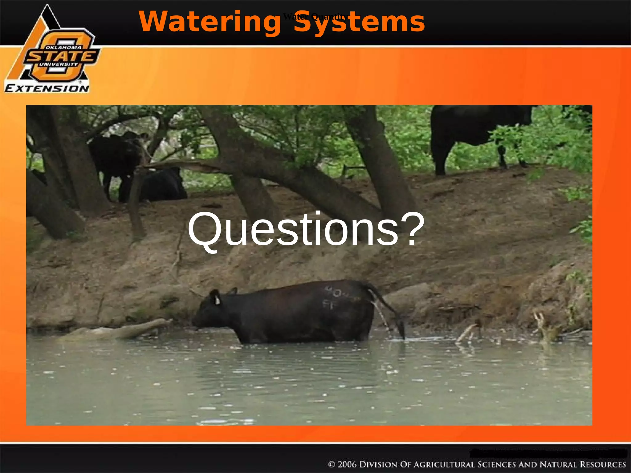 Watering Systems

% Soil Organica Matter

Water Quantity

Questions?

 