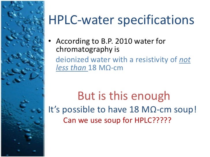 Water in hplc 2007