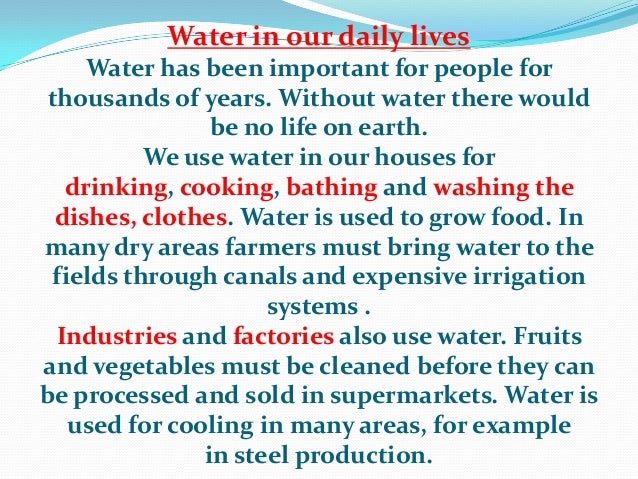 Water in our life