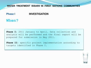 Water Treatment Issues in Aboriginal Communities in Canada | PPTX