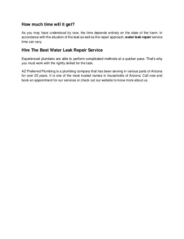 How Long Does Water Leak Repair Take?