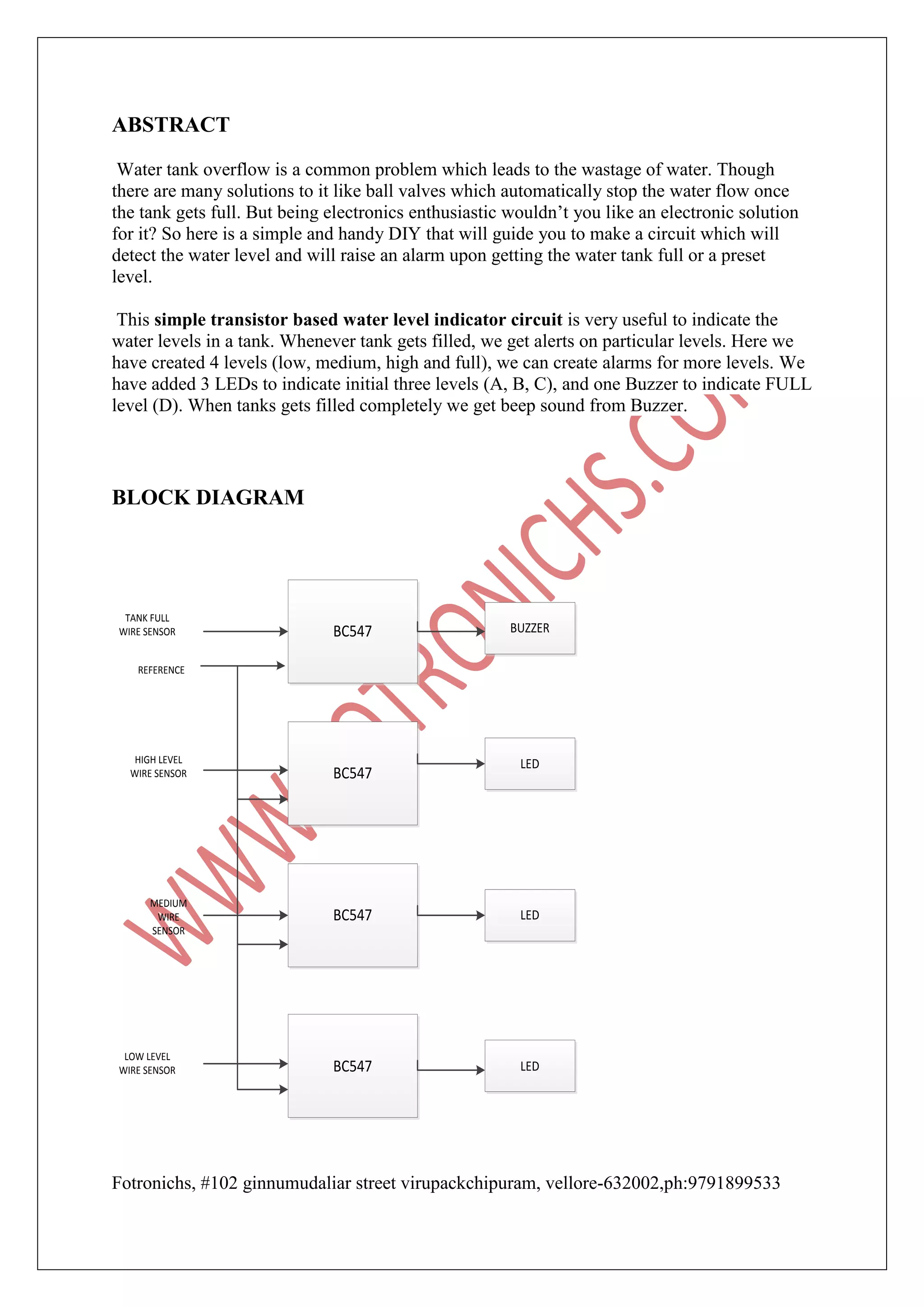 Water level indicator abstract PDF