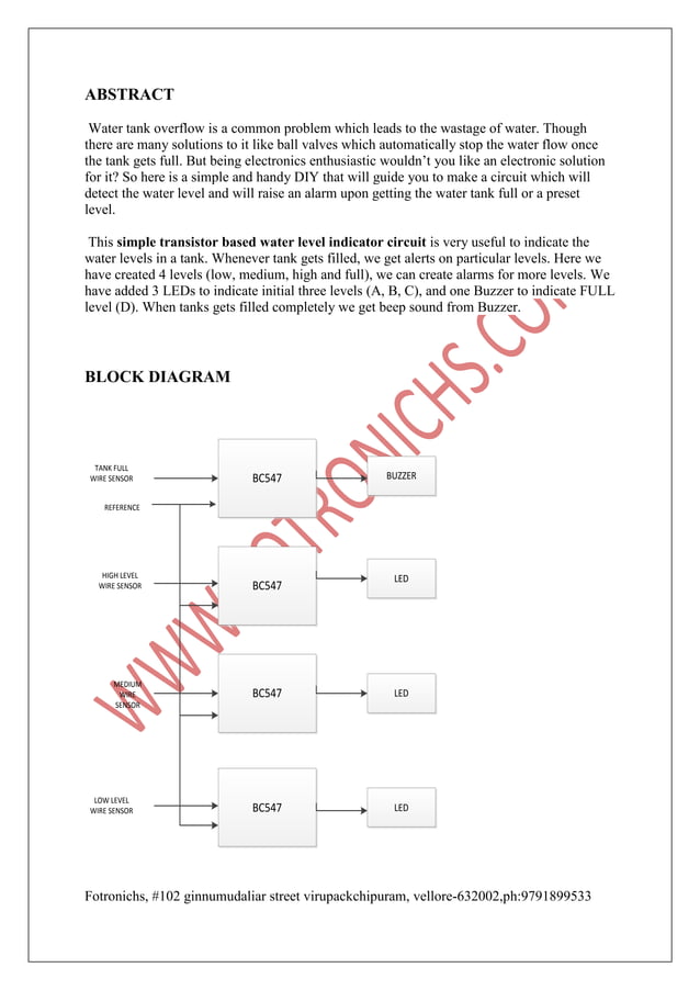 Water level indicator abstract
