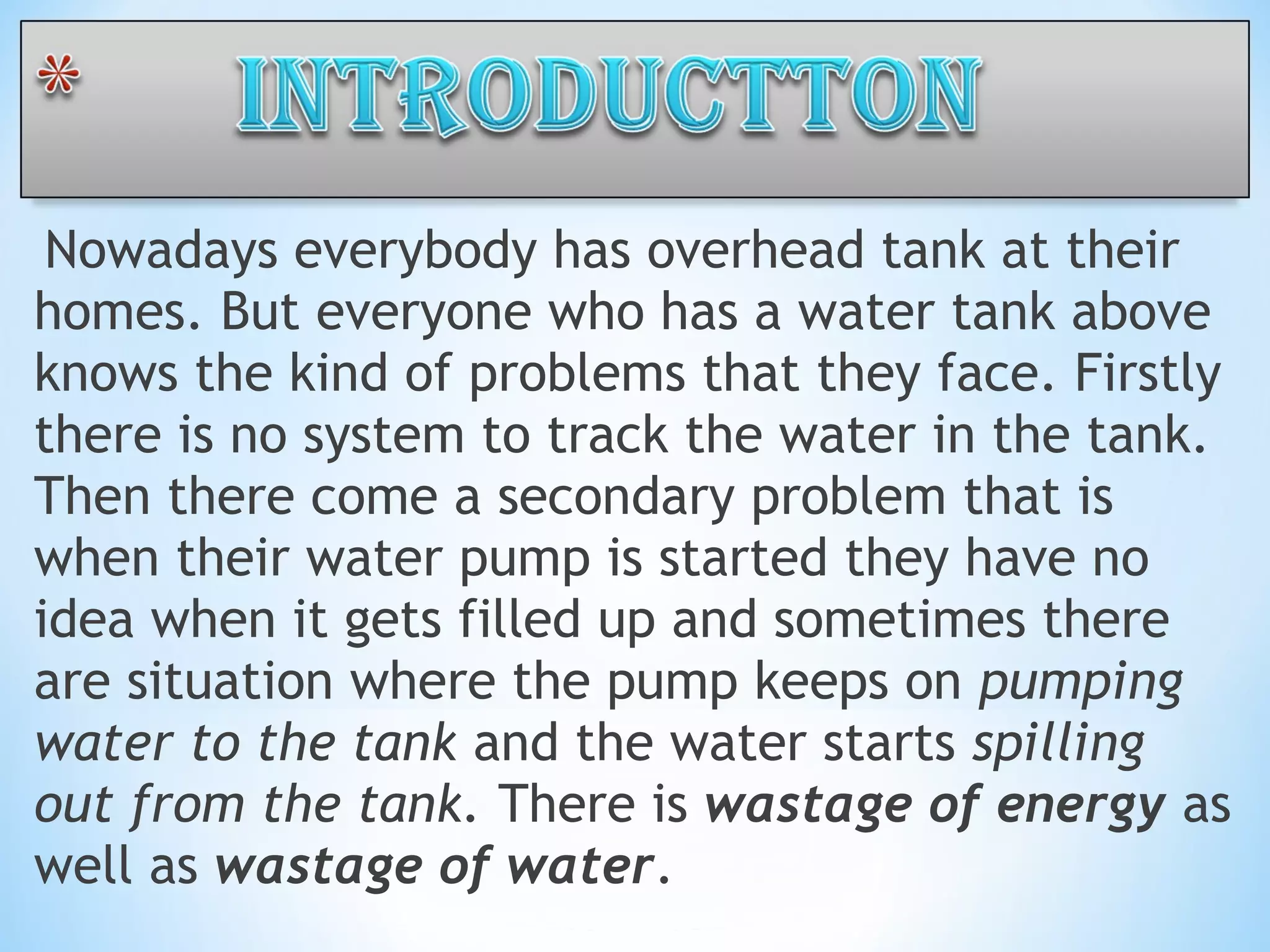 Water level indicator(mini project ppt) PPT