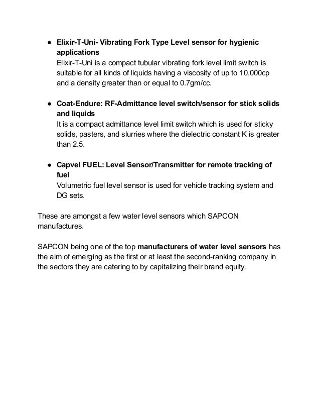 Water level sensor manufacturers in india