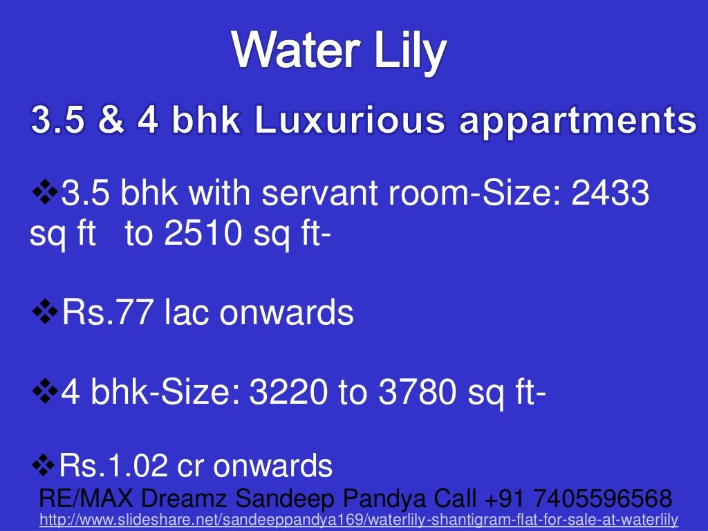 4bhk Flats for sale at Water Lily Adani Shantigram Township near