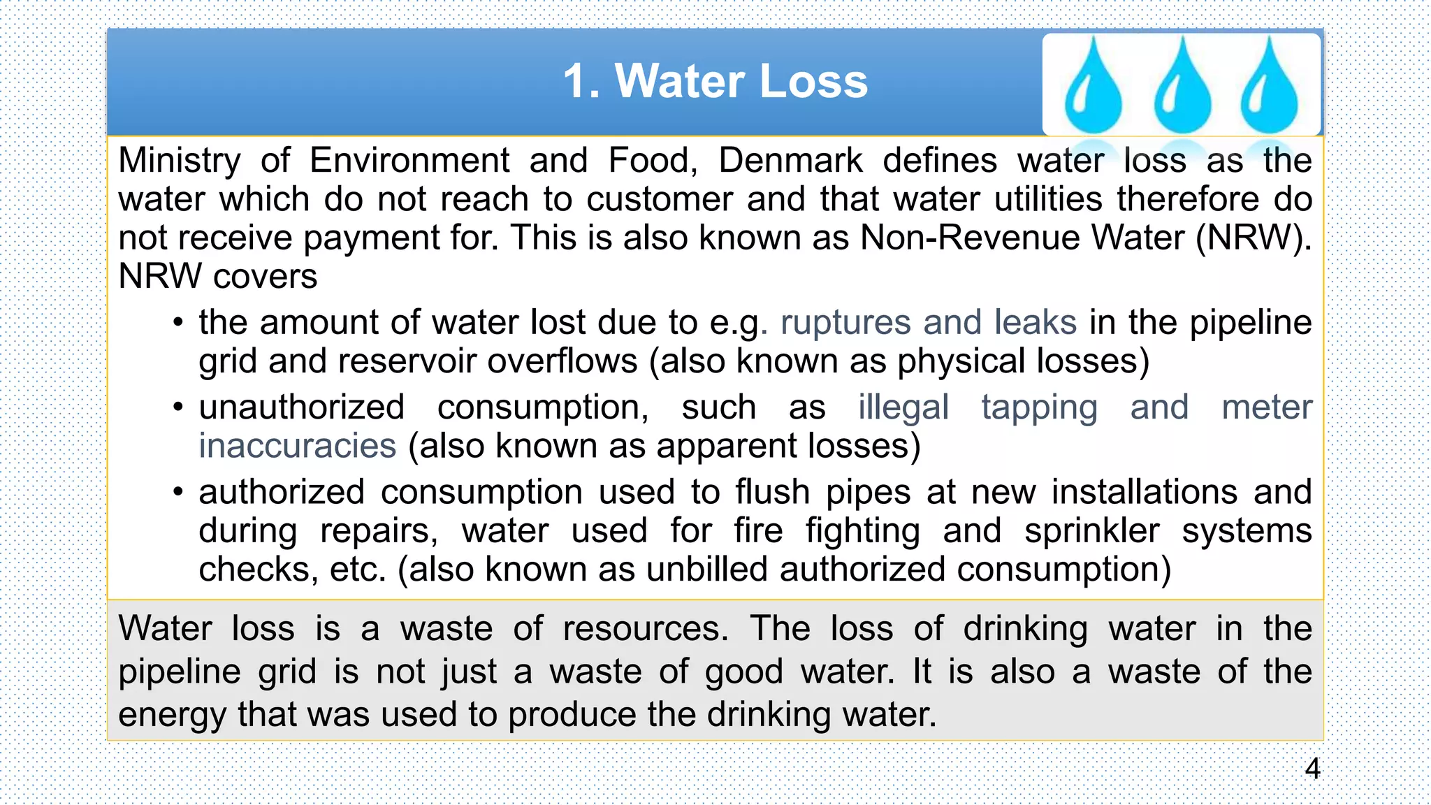 Water loss detection and management | PPTX