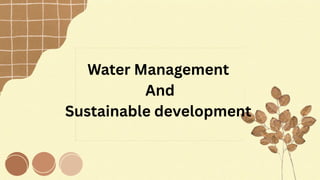 Water Management And Sustainable development.pdf.pdf