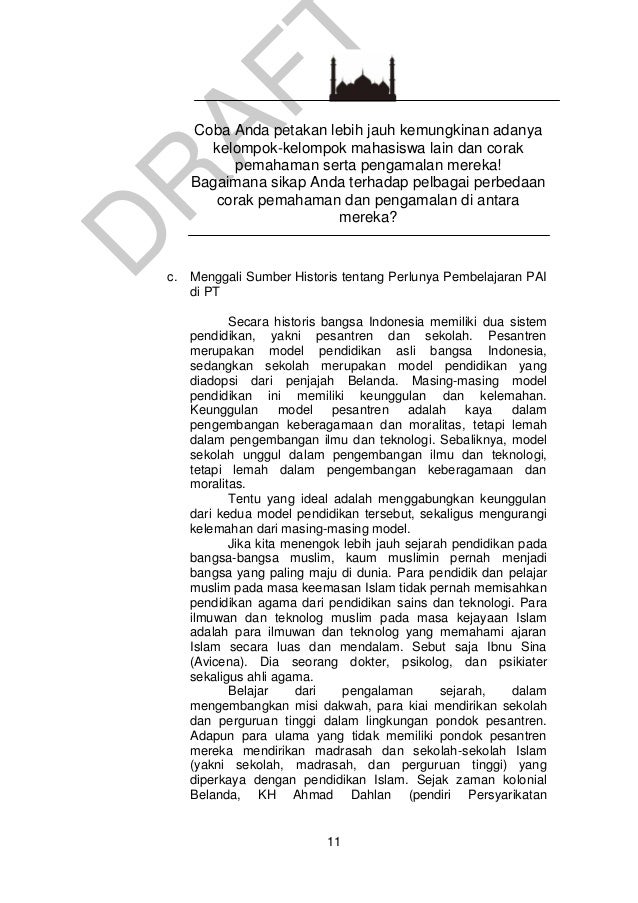 Pendidikan Agama ISlam Dalam Perguruan Tinggi