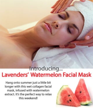 Facebook collateral for Lavenders' watermelon facial mask