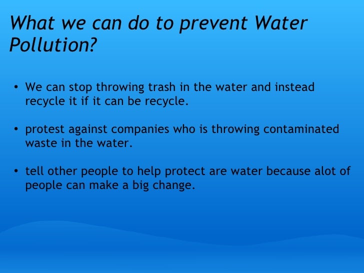 How to prevent water pollution essay