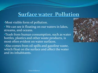 4Water PollutionTypes of  Water Pollution   Surface Water Pollution