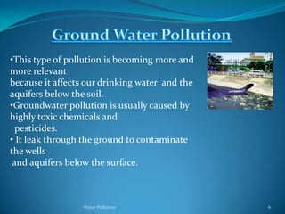  Ground Water Pollution