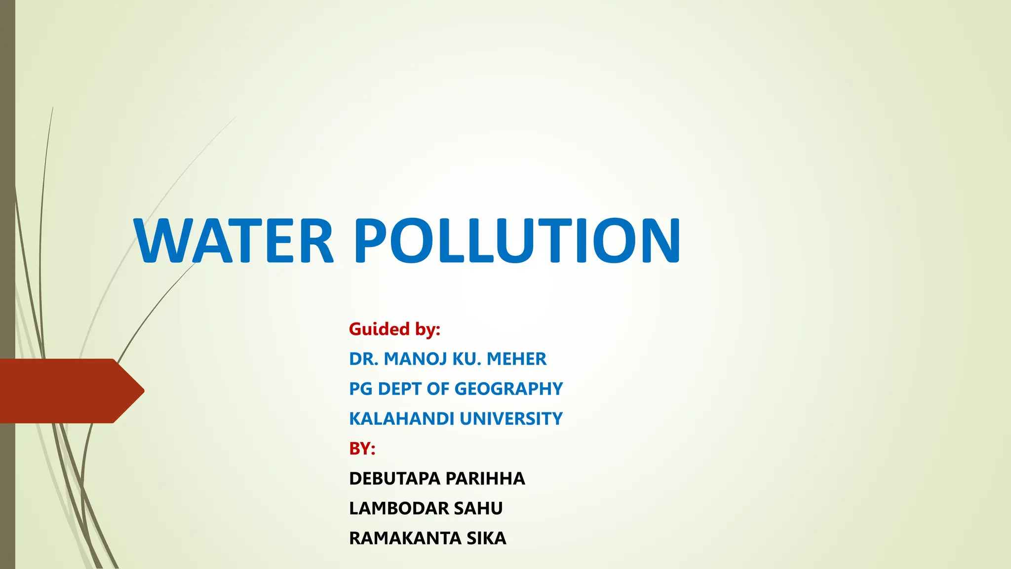 Control Of Water Pollution Ppt