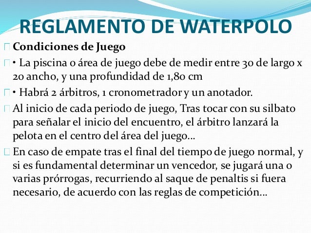Resultado de imagen de reglas del waterpolo